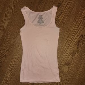 Peach ribbed tank top